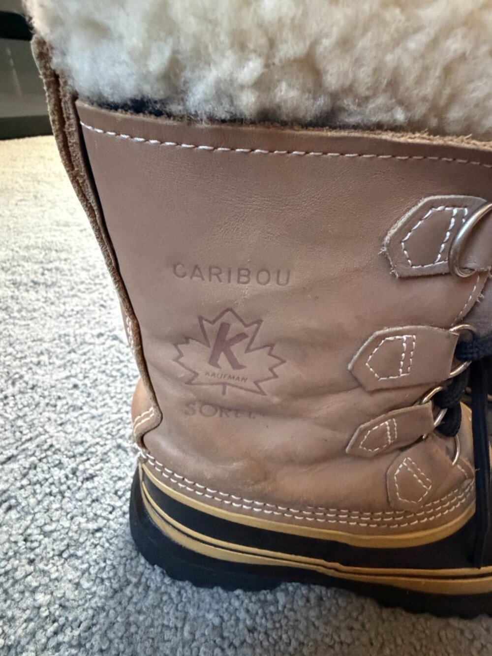 Vtg Sorel Caribou Boots Made In Canada Kaufman Wool Sz 6 Near Mint - Picture 2 of 12